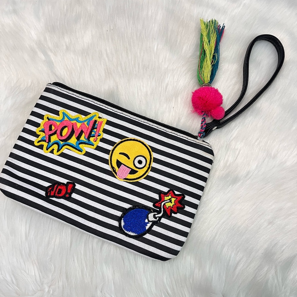 Lucky Brand Black and White Wallet with Playful Design